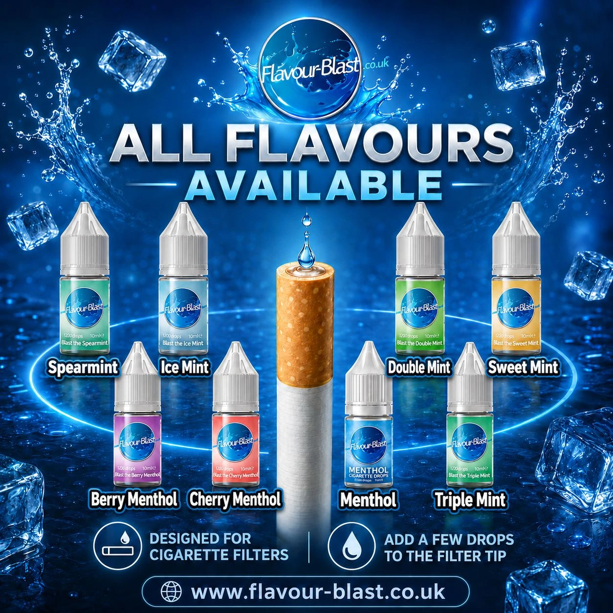 flavour blast menthol drops for cigarettes