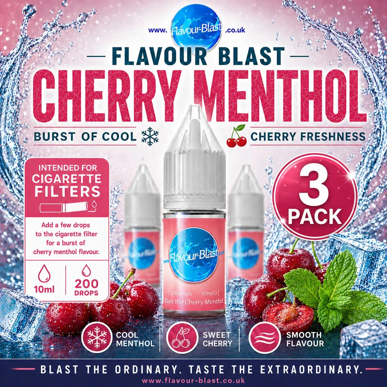 Cherry Menthol 10ml - (3 pack)