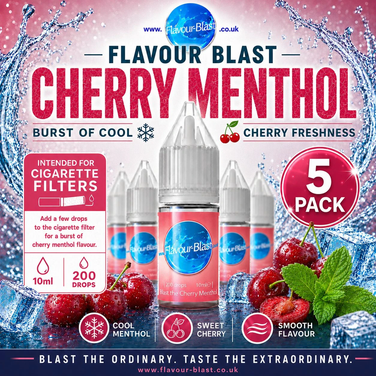 Cherry Menthol 10ml - (5 pack)