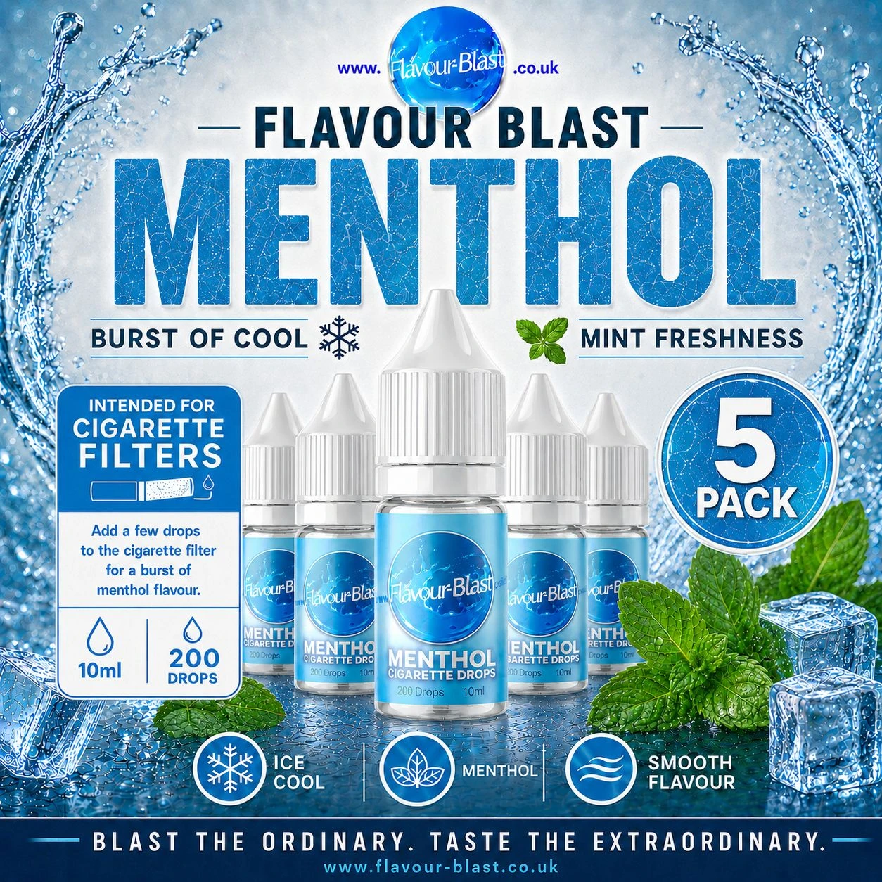 Menthol Drops 10ml - (5 pack)